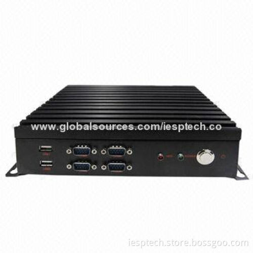 Fanless Industrial Computer, C1037 CPU, 10xCOM/6xUSB/2GLAN/2VGA/2GB DDR3/320GB HDD, 12V DC In
